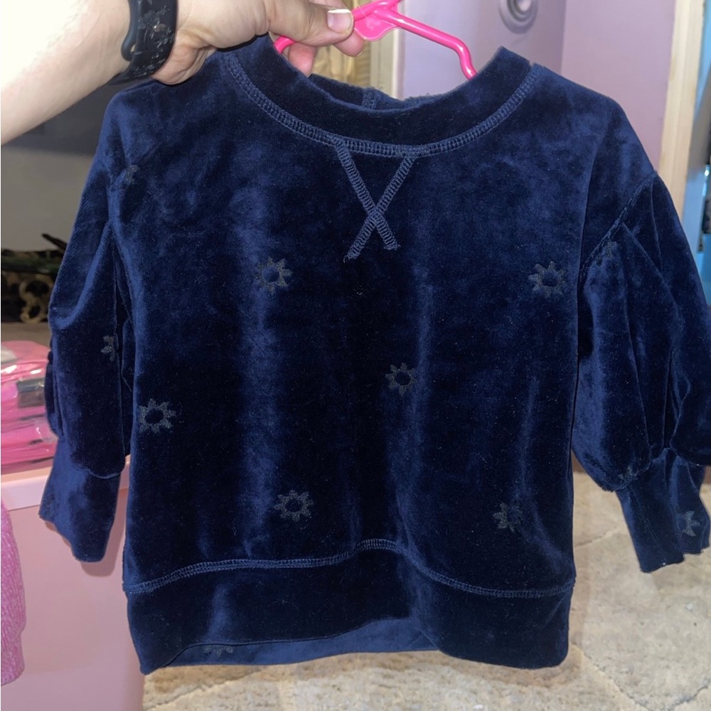 Something Navy sun velour sweater
